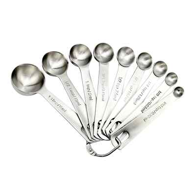 9-Piece U-Taste Stainless Steel Measuring Spoons Set - 1/16 to 1 tbsp for Dry &