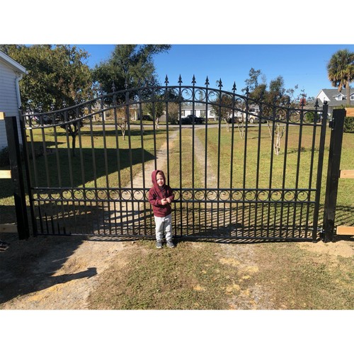 ALEKO London Style Garden Yard Ornamental Steel Single Swing 14 ft Driveway Gate