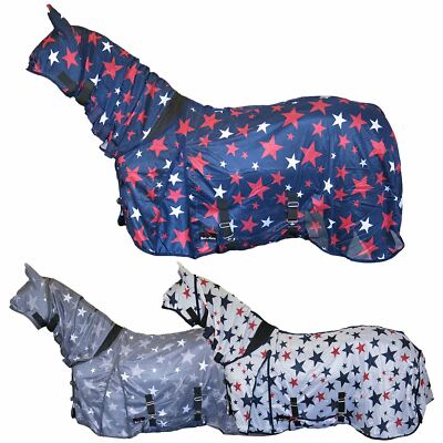 Star Print Bug Protection Combo Fixed Neck Breathable Summer Sheet Mesh Fly Rug
