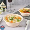 ECOLipak 150 Pack Compostable Disposable Paper Bowls, 16 OZ Biodegradable Bagasse Eco-Friendly Sugarcane Soup Bowls for Salad Wheat Flakes(Nature)