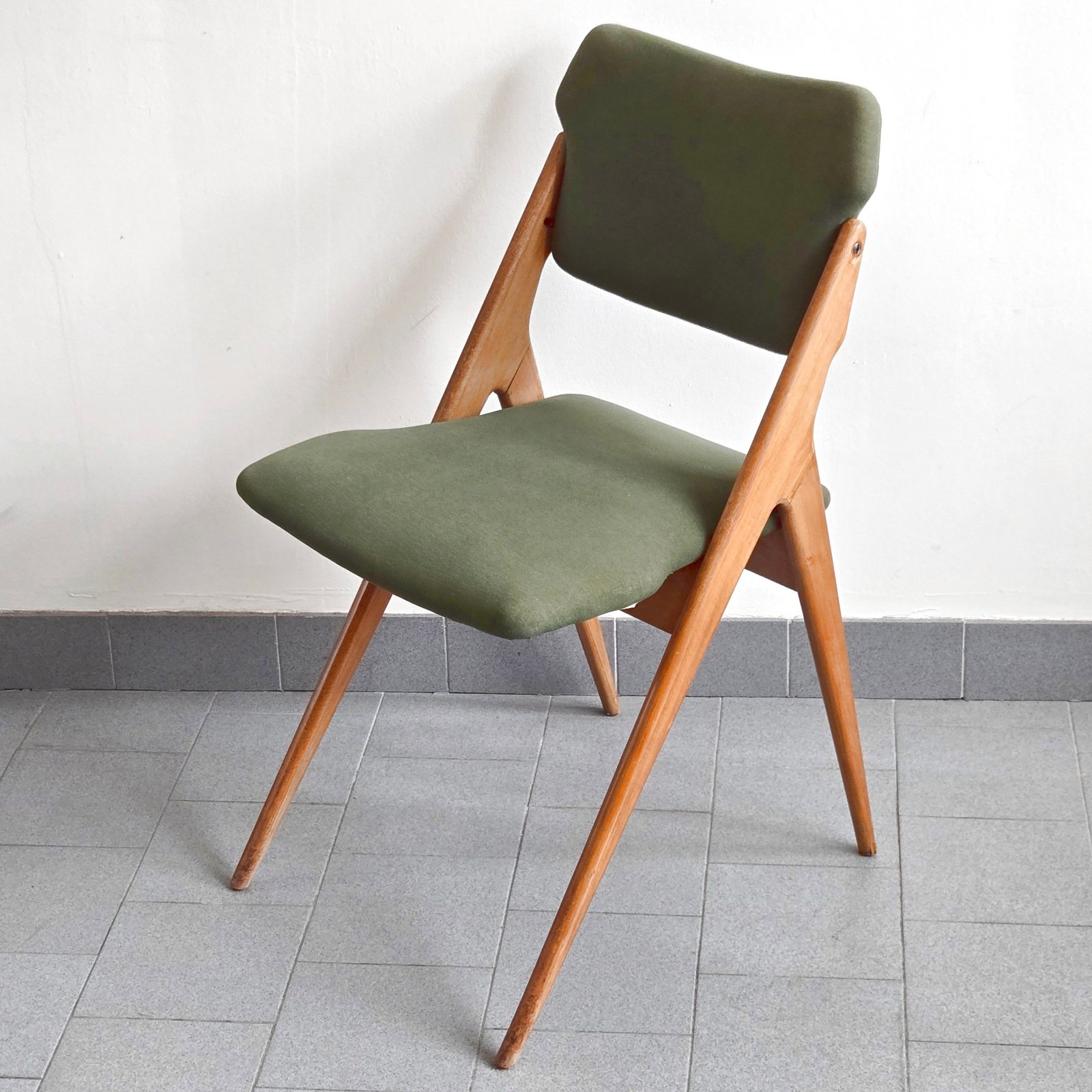 CHAISE VINTAGE 1950 PIEDS COMPAS GERARD GUERMONPREZ EDITION GODFRID 50S 1950S