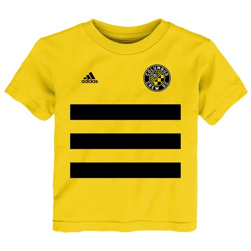 Детская футболка adidas Columbus Crew SC MLS (4–7) с 3 полосками Life Pitch, желтая