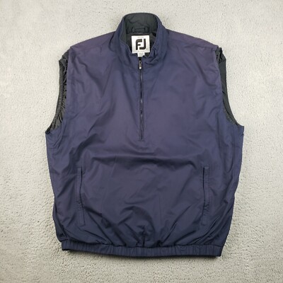 FootJoy Vest Mens XL Blue DryJoys Golf 1/2 Zip Rain FJ