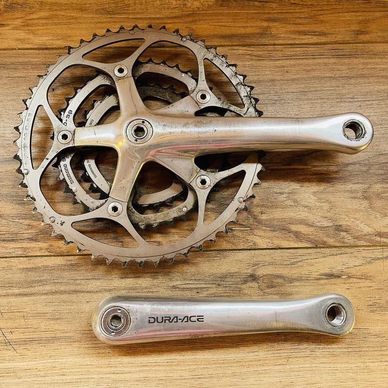 Shimano Dura-Ace FC-7703 TRIPLE Crankset 130BCD 172.5 Octalink V.1  WORN RINGS