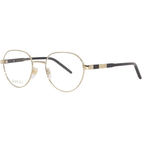 メガネ Gucci Eyewear GG1162O 001 Unisex Round Gold Frame Gucci Men's Eyeglasses Gold Plastic/Metal Round Frame Demo