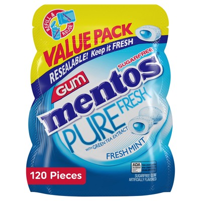 Pure Fresh Sugar-Free Gum with Xylitol, Fresh Mint, Nut Free, 120 Regula