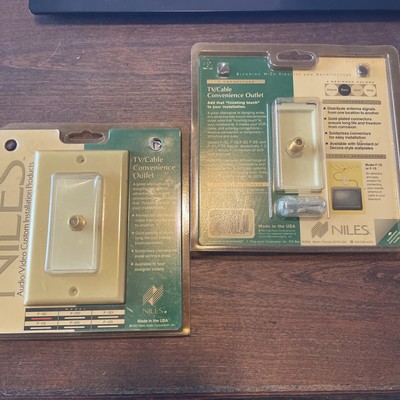 NILES TV/Cable Convenience Outlet. Gold plated Connector. Model F-1D New Lot 2