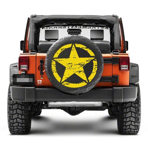 Yellow Military Army Style Rought Star Graphic Body Hood Sticker For Ford Toyota