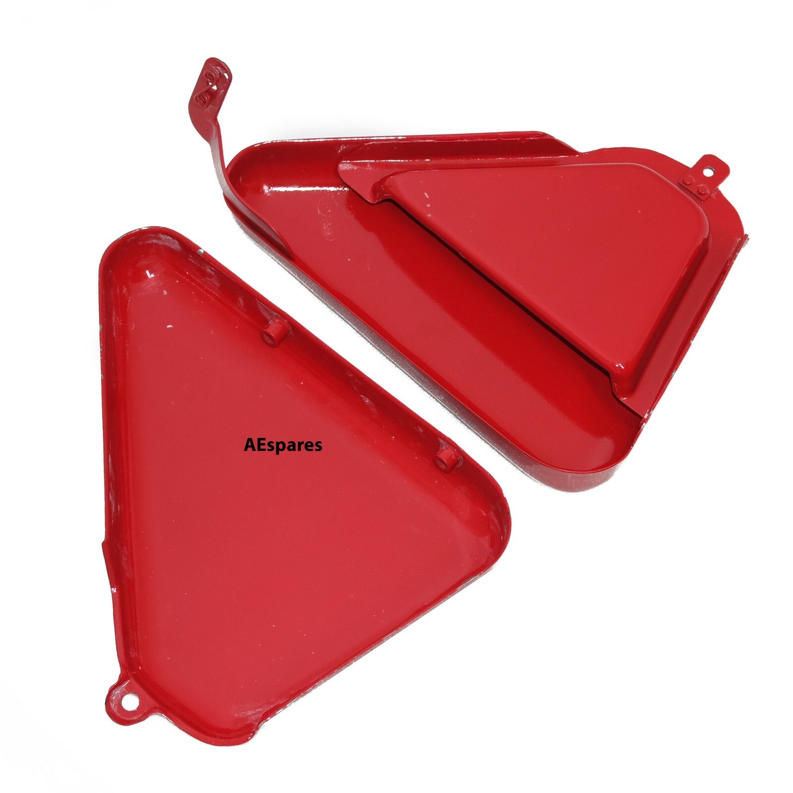 For Norton Commando 850 Tool Box Oil Tank Side Panel Steel Cherry Red Paint 
