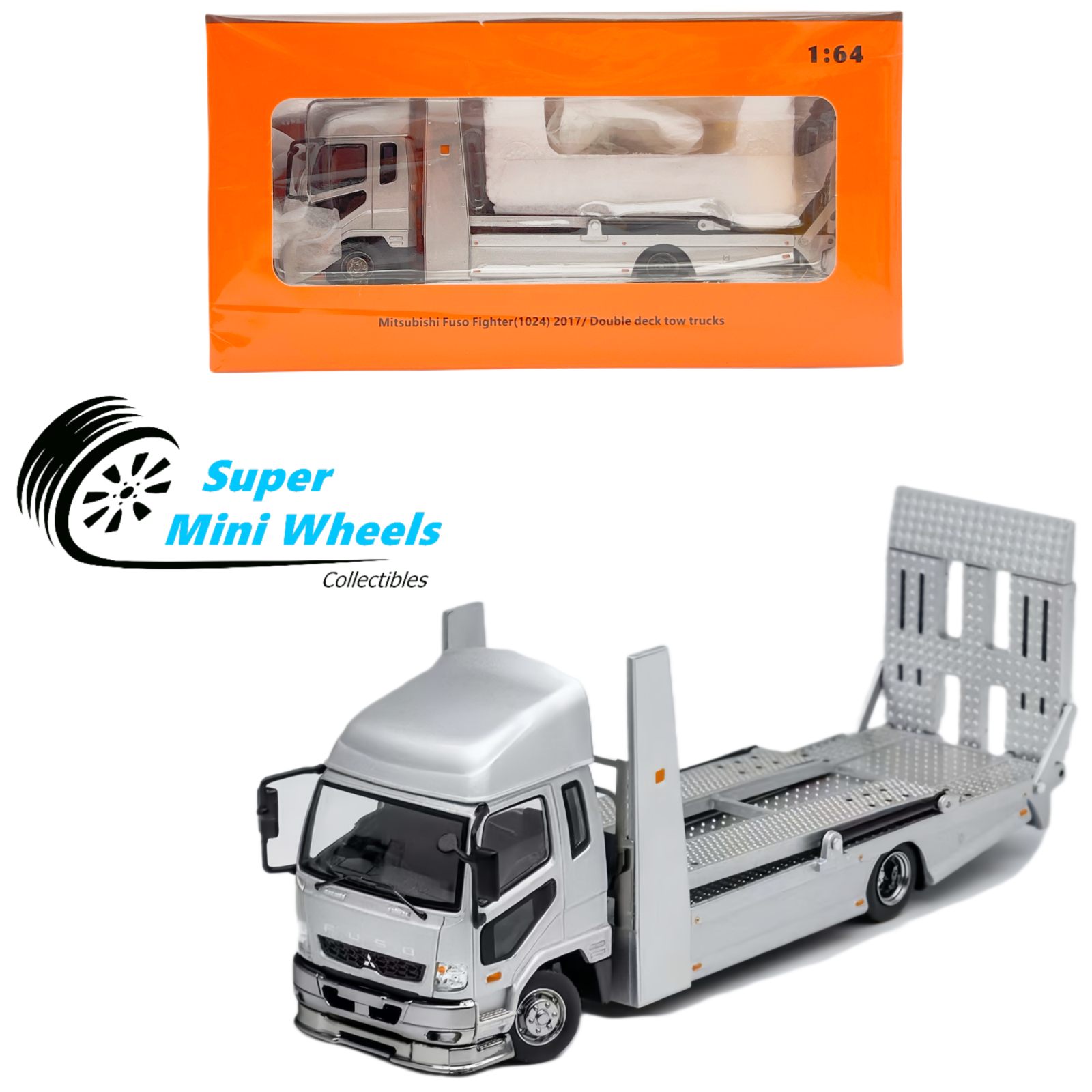 GCD 1:64 2017 Mitsubishi Fuso Fighter Double Deck Tow Trucks GCD 1:64 2017 Mitsubishi Fuso Fighter Double Deck Tow Trucks