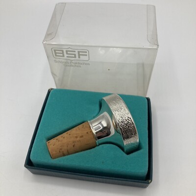 Vintage MCM Barware BSF Cork Stopper NOS
