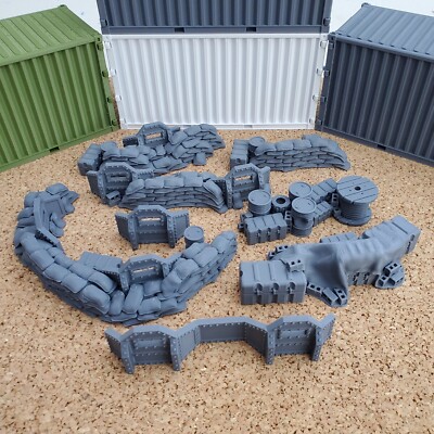 Barriers - Sandbags - 40k - Tabletop Wargaming Terrain 28 32 35 scale