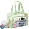 BuyCard Large Travel Clear Toiletry Bag with Shoes Compartment, Clear Makeup Bag Organizer, Carry-on Toiletries Cosmetic Pouch with Zipper and Handle, Waterproof PVC Tote Handbag Purse, Green