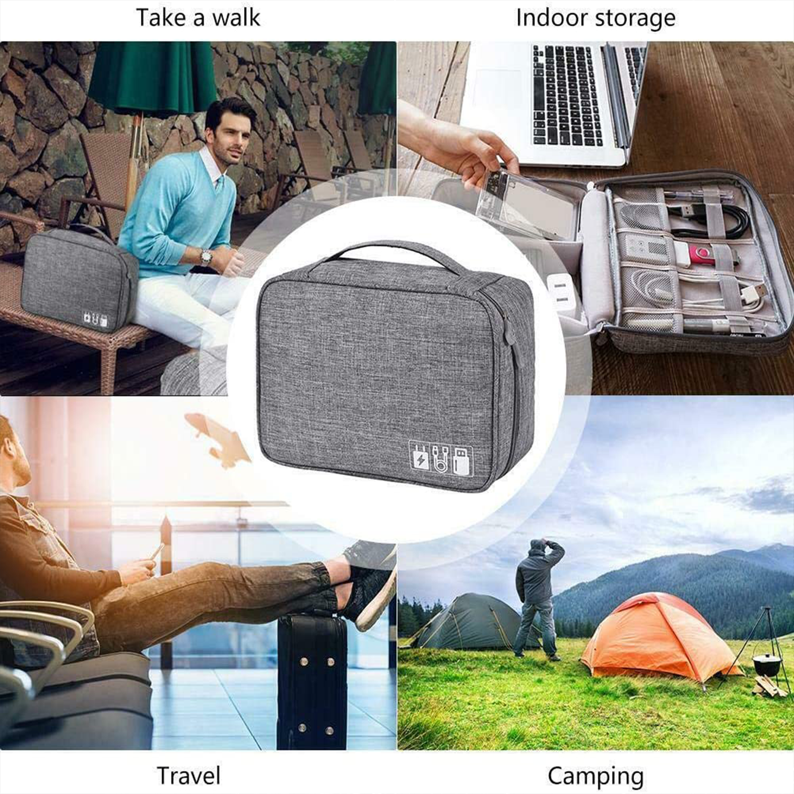 Travel Cable Bag Organizer Charger Storage Electronics USB Case Cord Accessories