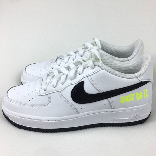 Nike Air Force 1 Low GS Sneakers White Black Volt Green DM3271-100