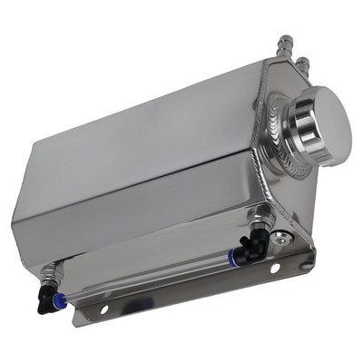 2L Silver Aluminum Radiator Coolant Overflow Reservoir Universal Expansion