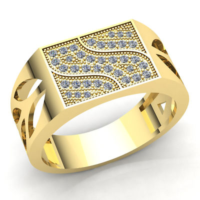 0.33ctw Round Cut Diamond Mens Swirl Cluster Anniversary