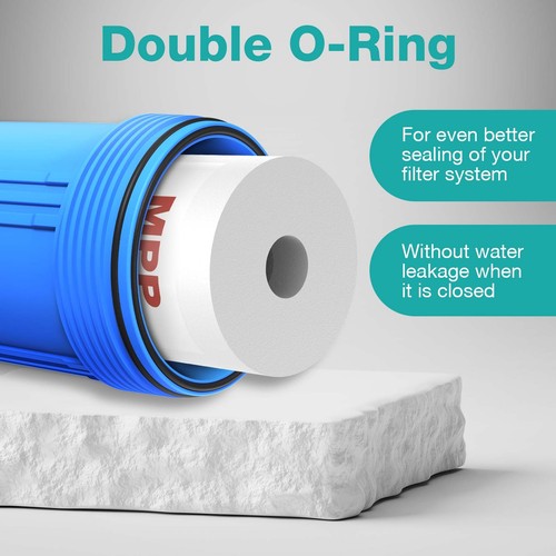 3-Stage KDF Whole House Water Filter System 20" with Spin Down Sediment Filter