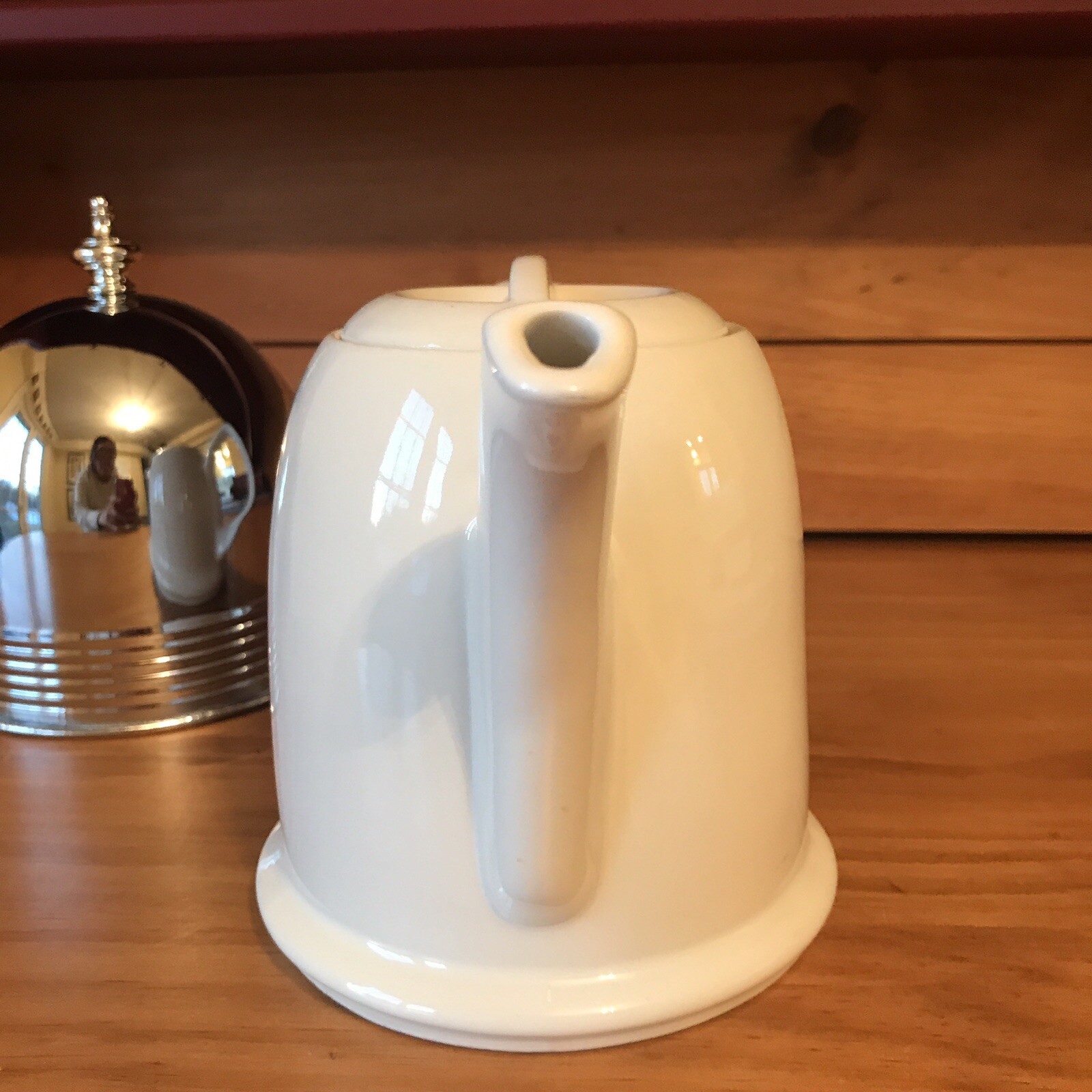 VTG.The Hall China Company Teapot w/ Chrome Insulated Cozy Cover Forman Family