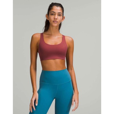 Lululemon In Alignment Straight-Strap Bra Light Support A/B Cup Mulled Wine 6