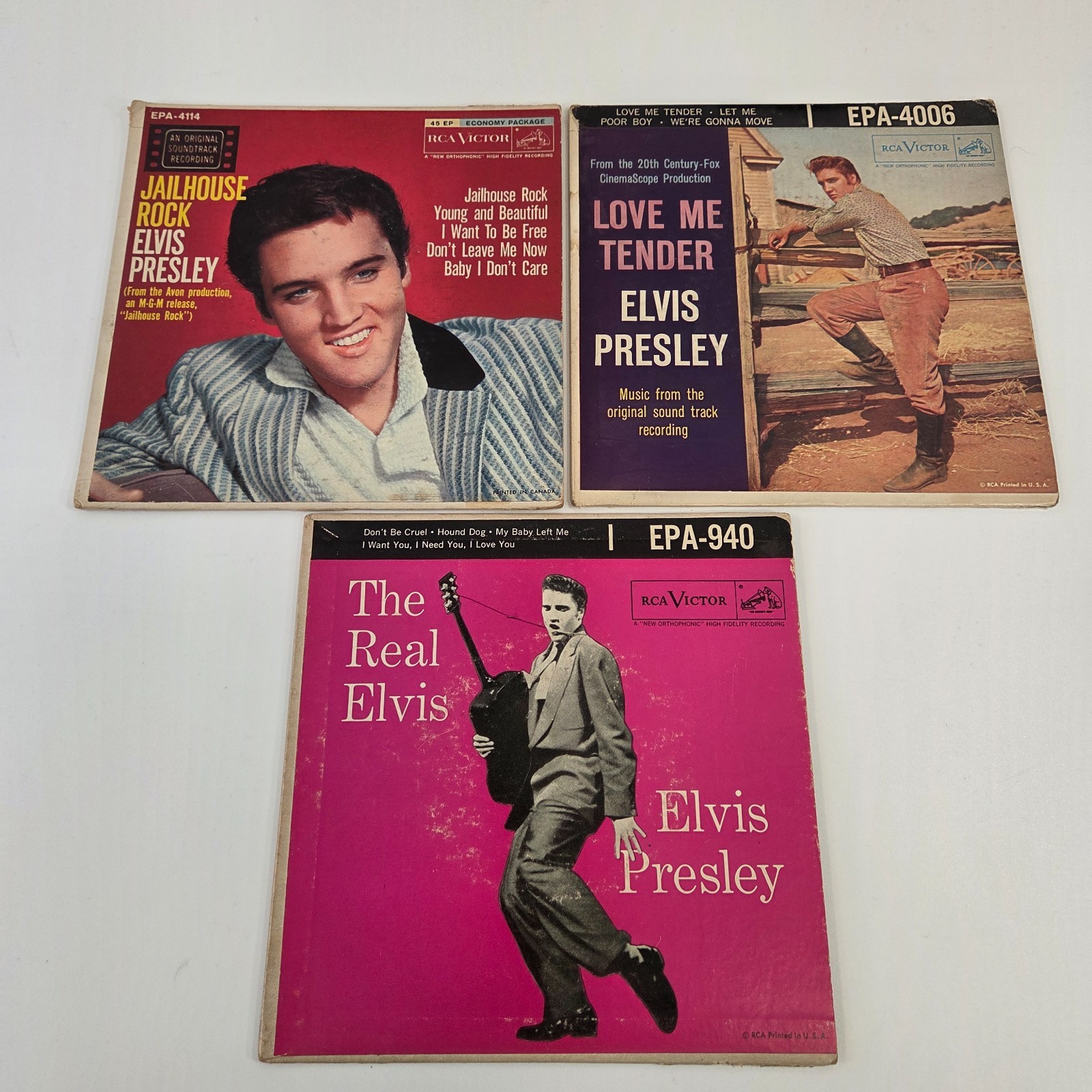 Elvis Presley 45 RPM Picture Sleeve Real Elvis Jailhouse Rock Love me Tender VG