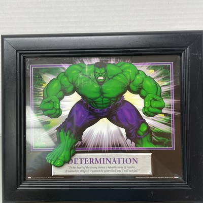 2003 Marvel Superlithos Character America Incredible Hulk Determination Framed