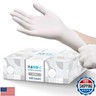 Hand-E Touch White Nitrile Disposable Gloves Medium, 100 Count - Food Prep, Salon, Hair Dye, Esthetician, Kitchen - Powder and Latex Free Rubber Gloves