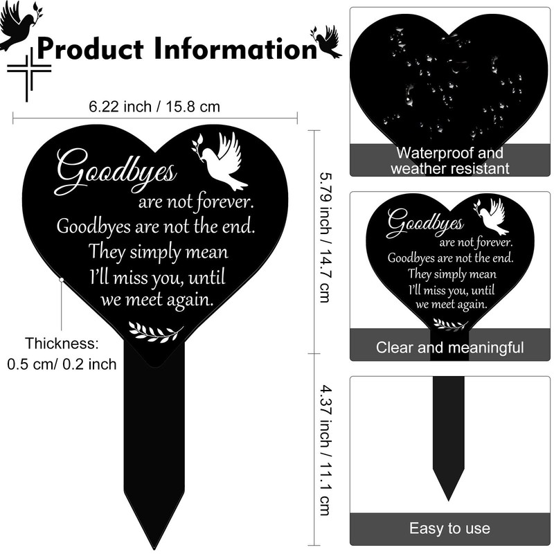 Memorial Acrylic Grave Marker Cemetery Garden Stake Memorial Plaque Gar Stake