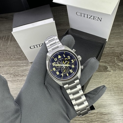 Pre-owned Citizen New✅titanium✅  Eco-drive Garrison Blue Number Dial Men's Watch At2480-57l