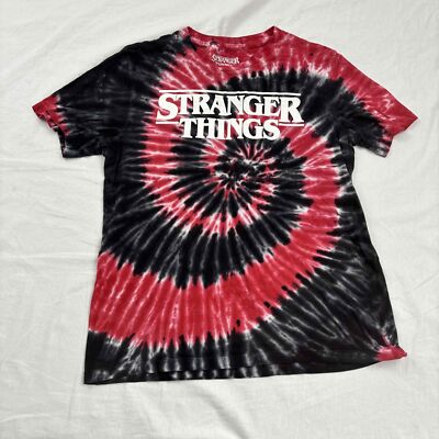 Stranger Things Mad Engine Unisex T-Shirt Red White Blue Tie-Dye Crew Neck XL