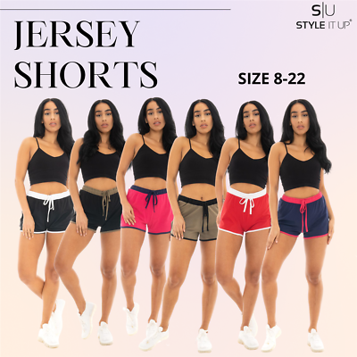 Womens Ladies Jersey Shorts Hot Pants Sweat Shorts Lounge Gym Summer  Holiday