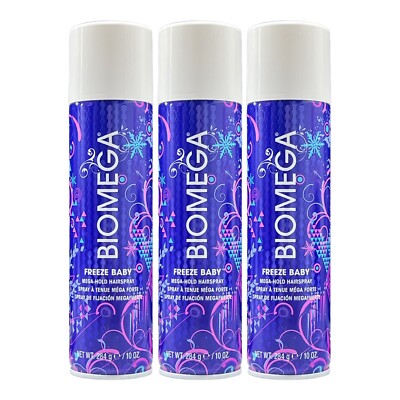 Aquage Biomega Freeze Baby Mega Hold Hairspray 10 Oz (Pack of 3)