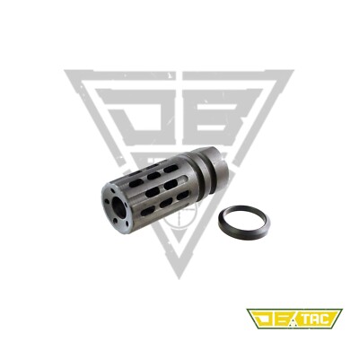 1/2''x28 Thread Competition Short Style Muzzle Brake For .22LR/5.56 Steel, Black