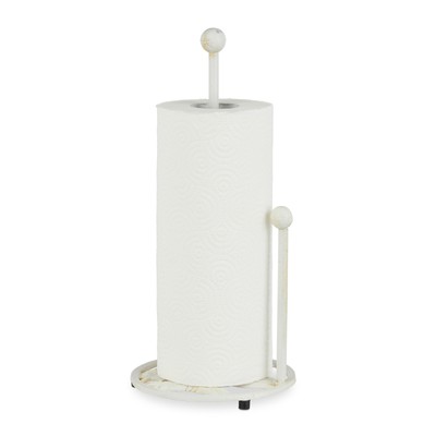keukenrolhouder - staand - rolhouder - keukenrol houder - vintage - wit