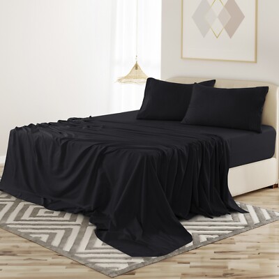 4 Piece Premium Bed Sheet Set Hotel Luxury Ultra Soft Deep Pocket Sheets Set