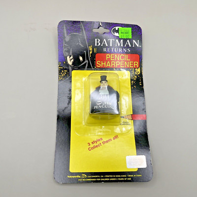 Vintage 1991 Batman Returns ''The Penguin'' Pencil Sharpener NIP Sealed Carded
