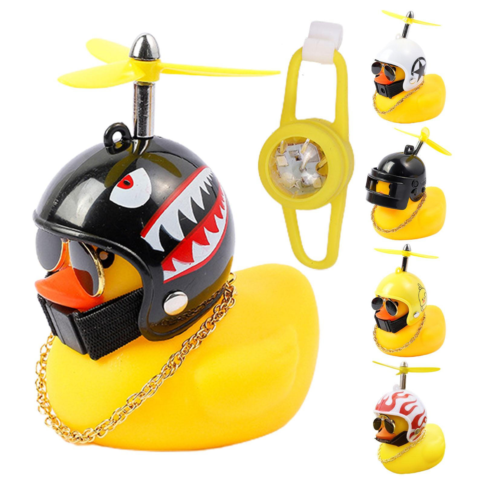 Rubber Yellow Duck Car Ornaments Helmet Duck Shape Bike Hand