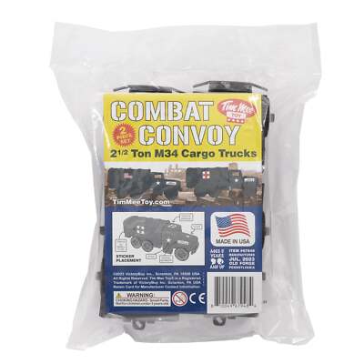 TimMee Processed Plastic Deuce and a Half Tim Mee Army Men 2.5 Ton Cargo Trucks