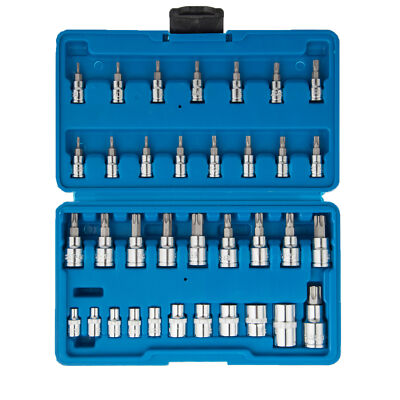 External Torx Socket Bit | 35pc E Tamper Proof Security Star Female 1/4 3/8 1/2