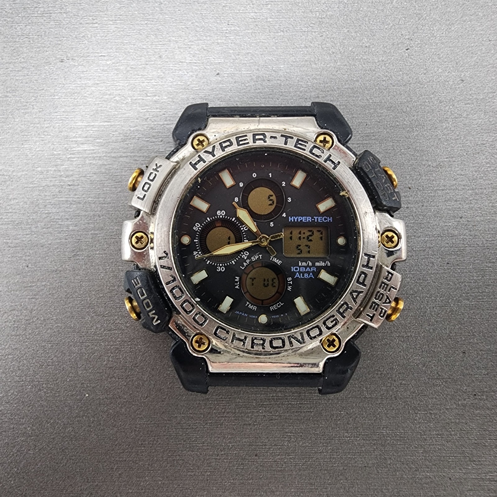 Seiko ALBA Hypertech Watch Men 46mm Analog Digital Black Dial