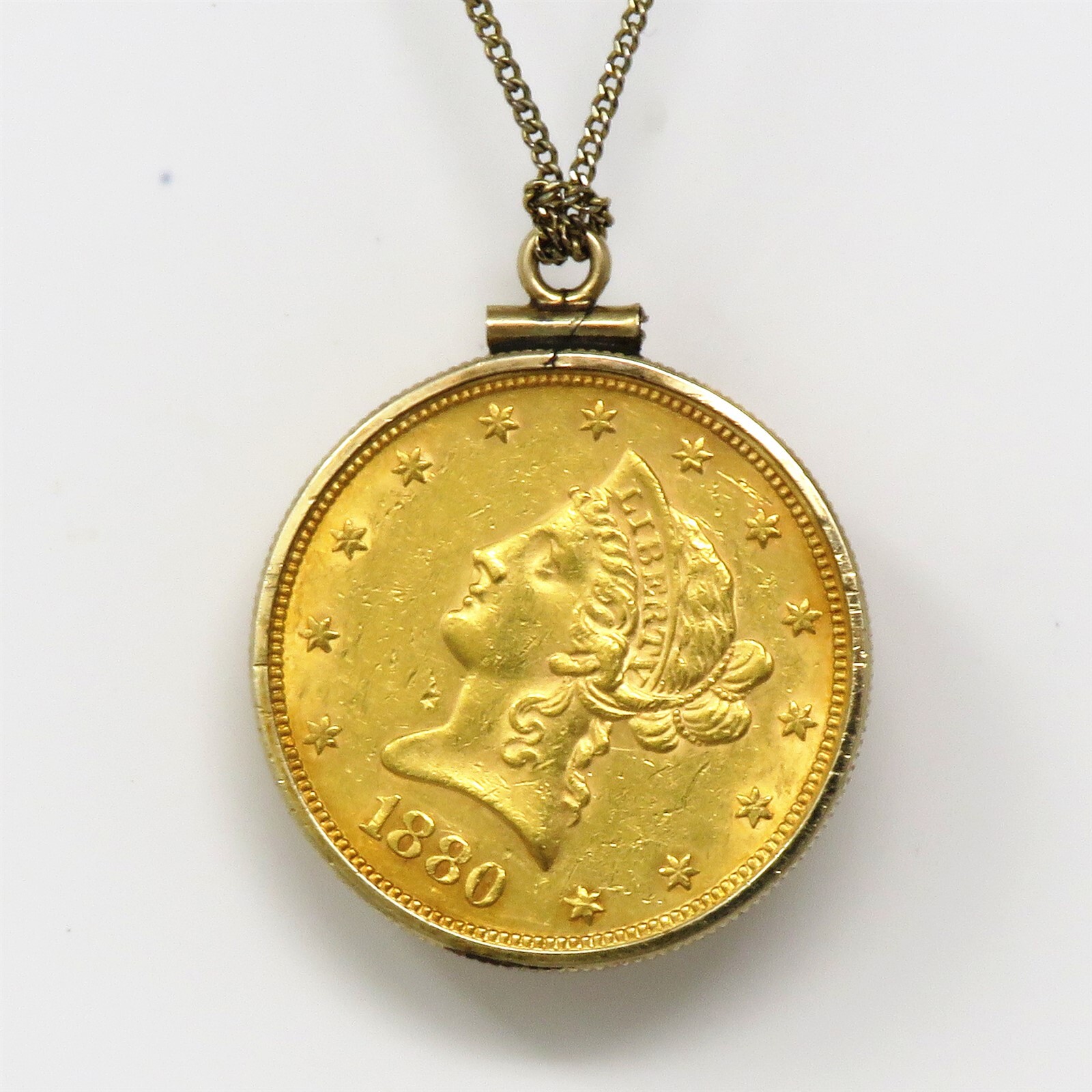 NYJEWEL 1880 Liberty Head $10 Eagle Gold Coin Pendant | eBay