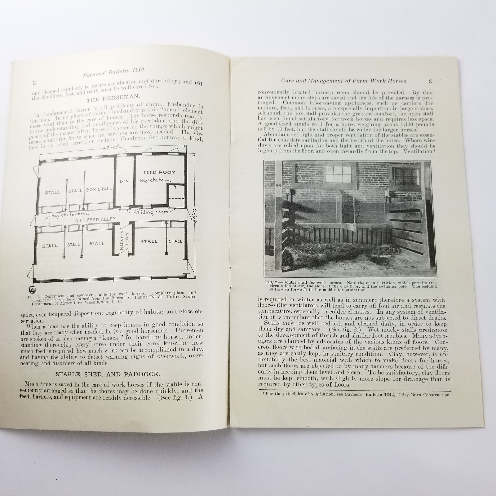 US Department of Agriculture Farmers Bulletin 1419 Care Managmnt Of Farm Horses