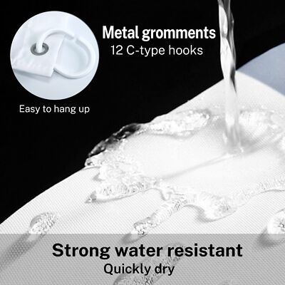 Geometric Gray Bathroom Set with Shower Curtain and Rugs Accessories Black an...