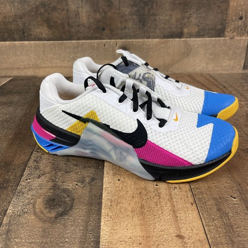 NIke Metcon 7 Crossfit Shoes White Pink Blue Yellow CZ8281