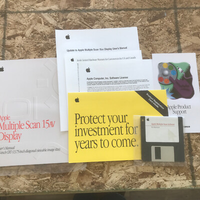 Apple Scan 15AV Display Users Guide, Warranty, License, and Software *VINTAGE* 