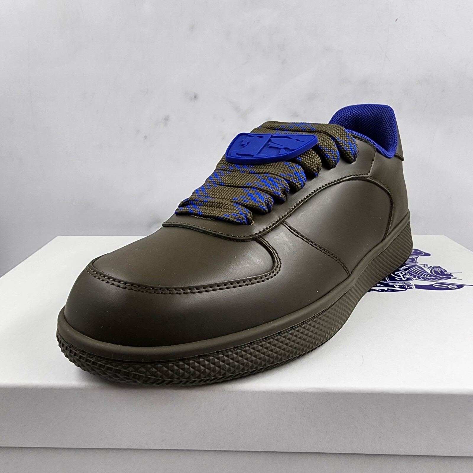 Burberry Terrace Leather Low-Top Sneakers Men's 41/8 US Loch Round Toe Lace Up - Picture 19 of 19
