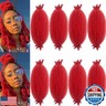 Cuban Twist Hair 12 Inch Wrapping Hair for Soft Locs Marley Twist Braiding Hair 8 Packs Afro Twist Hair Marley Hair Red Springy Afro Twist Hair Kinky Twist Hair (Red#, 12 Inch(Pack of 8))
