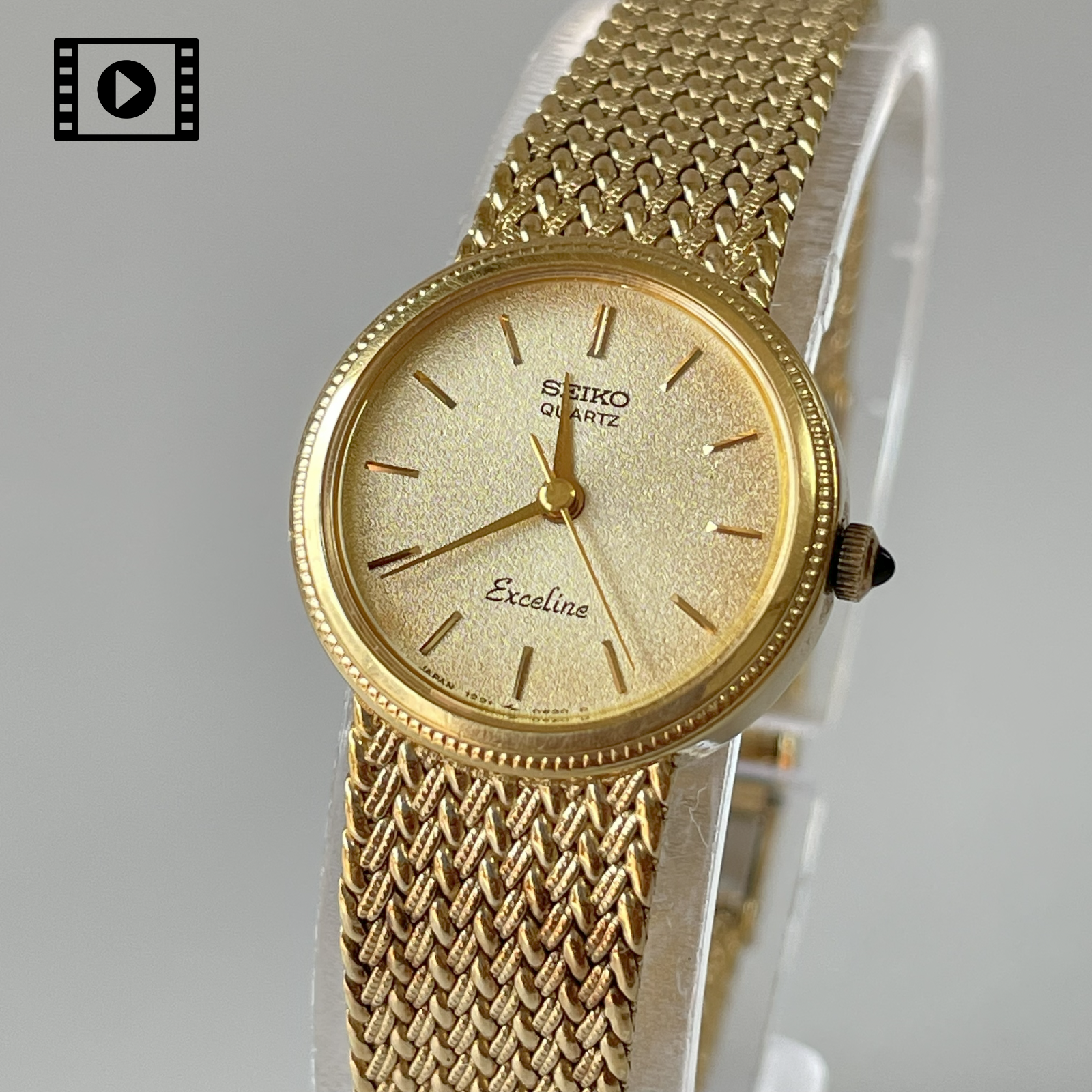 Vintage [N.MINT] SEIKO Exceline 1221-0100 Gold Quartz Ladies