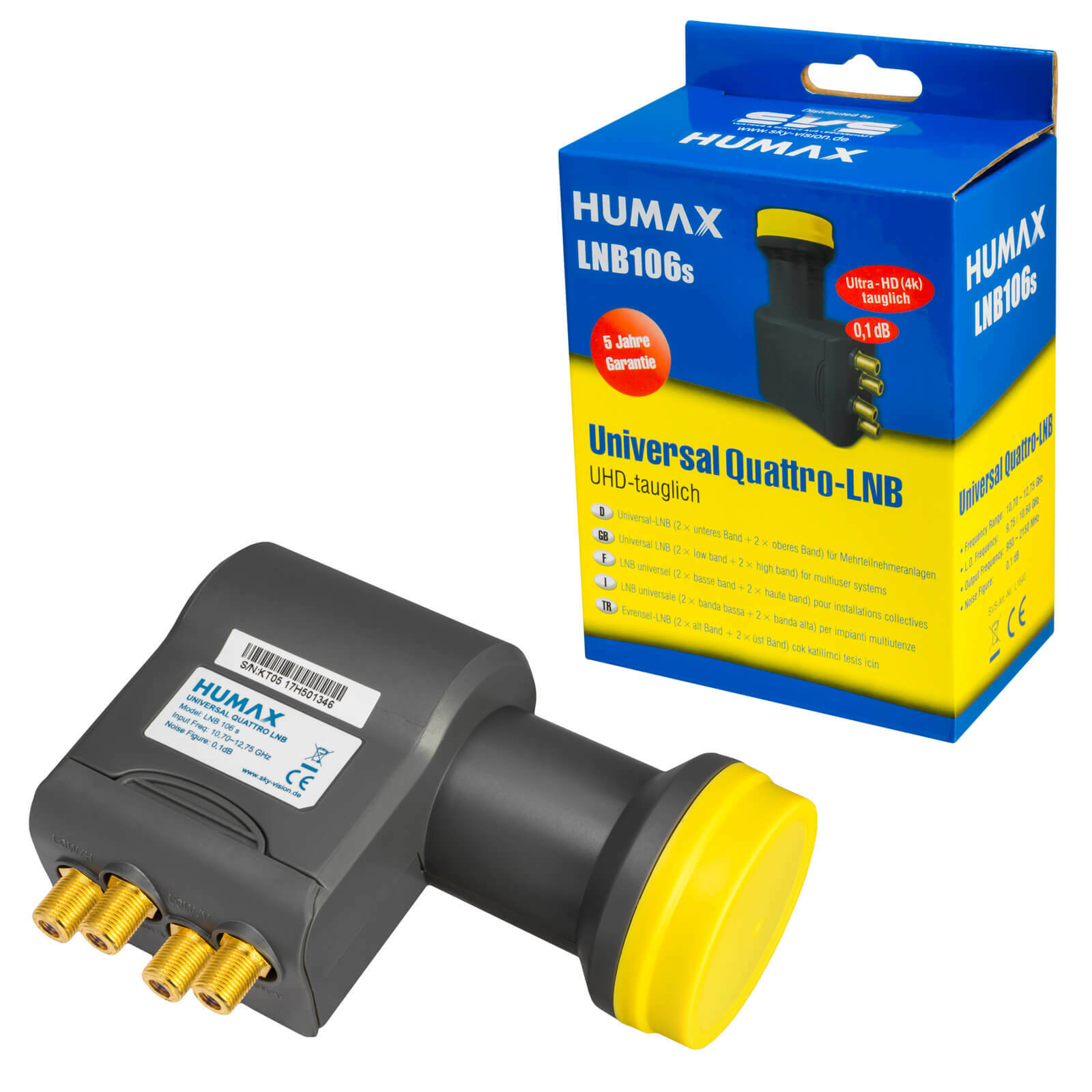 Humax DIGITAL Quattro Quatro LNB LNC LMB 106 für Multischalter FULL HD TV 3D sky