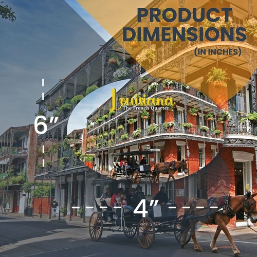 Magnet Me Up Louisiana New Orleans French Quarter Oval Magnet Decal, 4x6 Inches